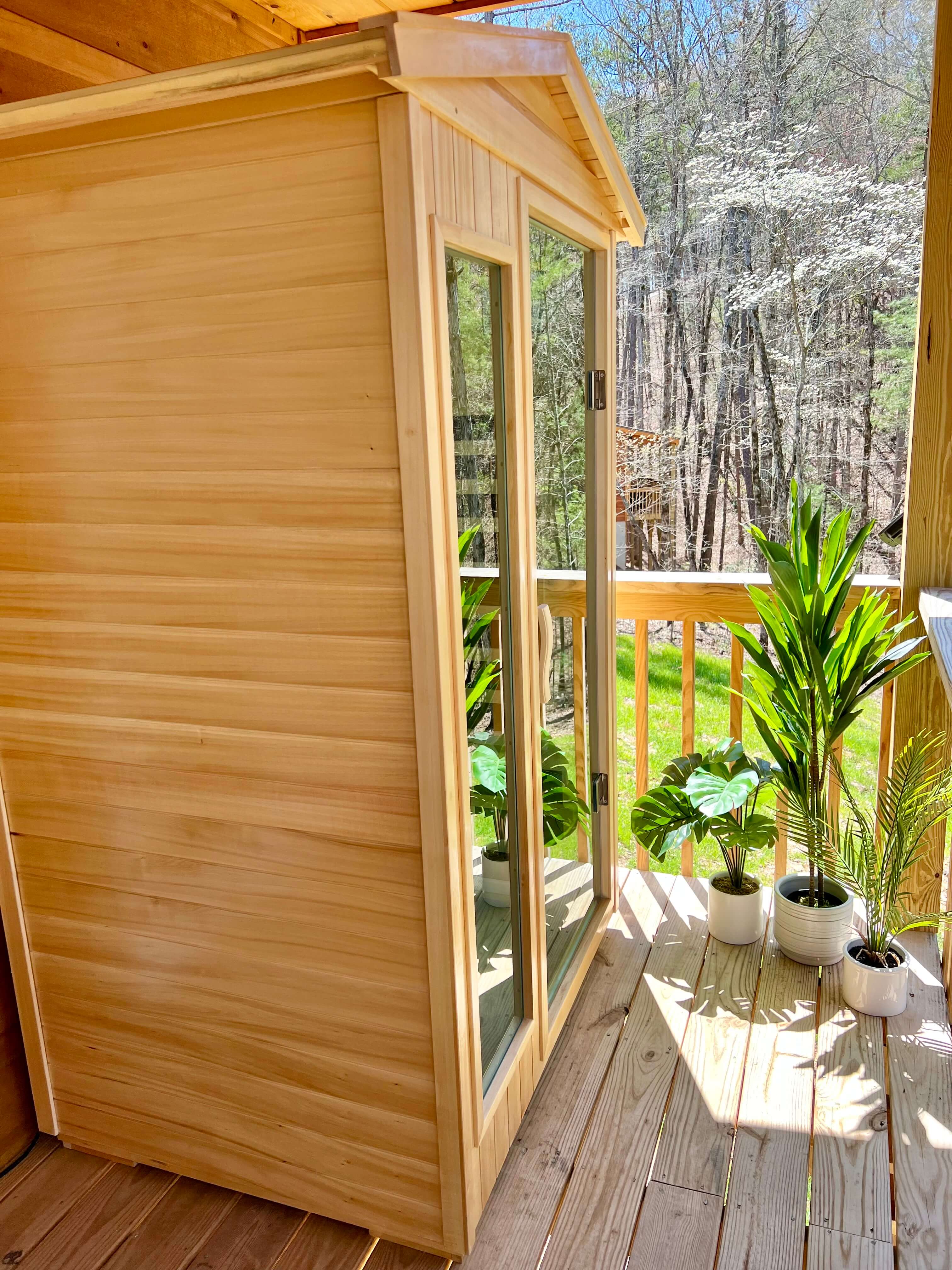 Let your worries melt away in the outdoor sauna