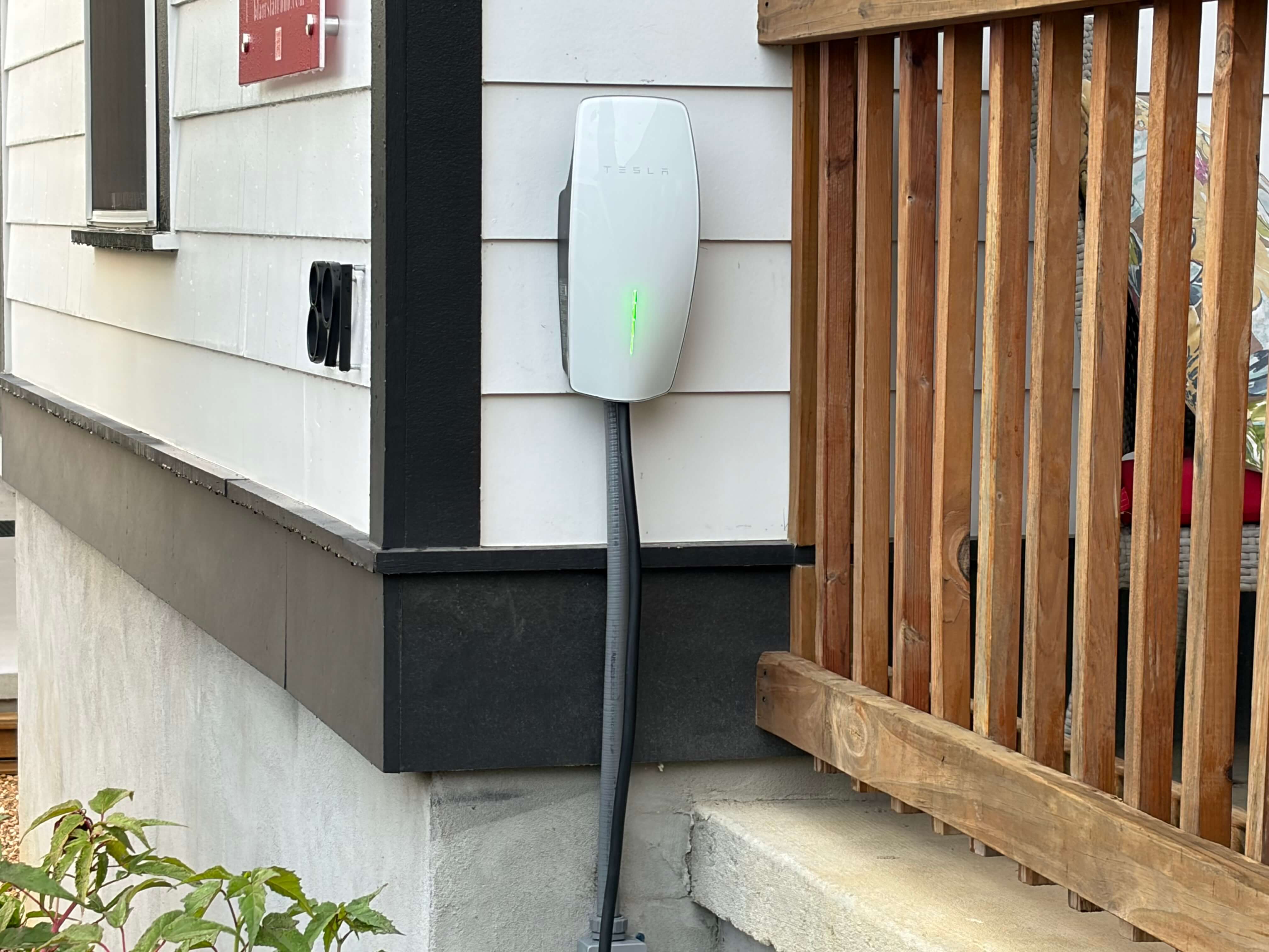 Front of unit showing EV charger