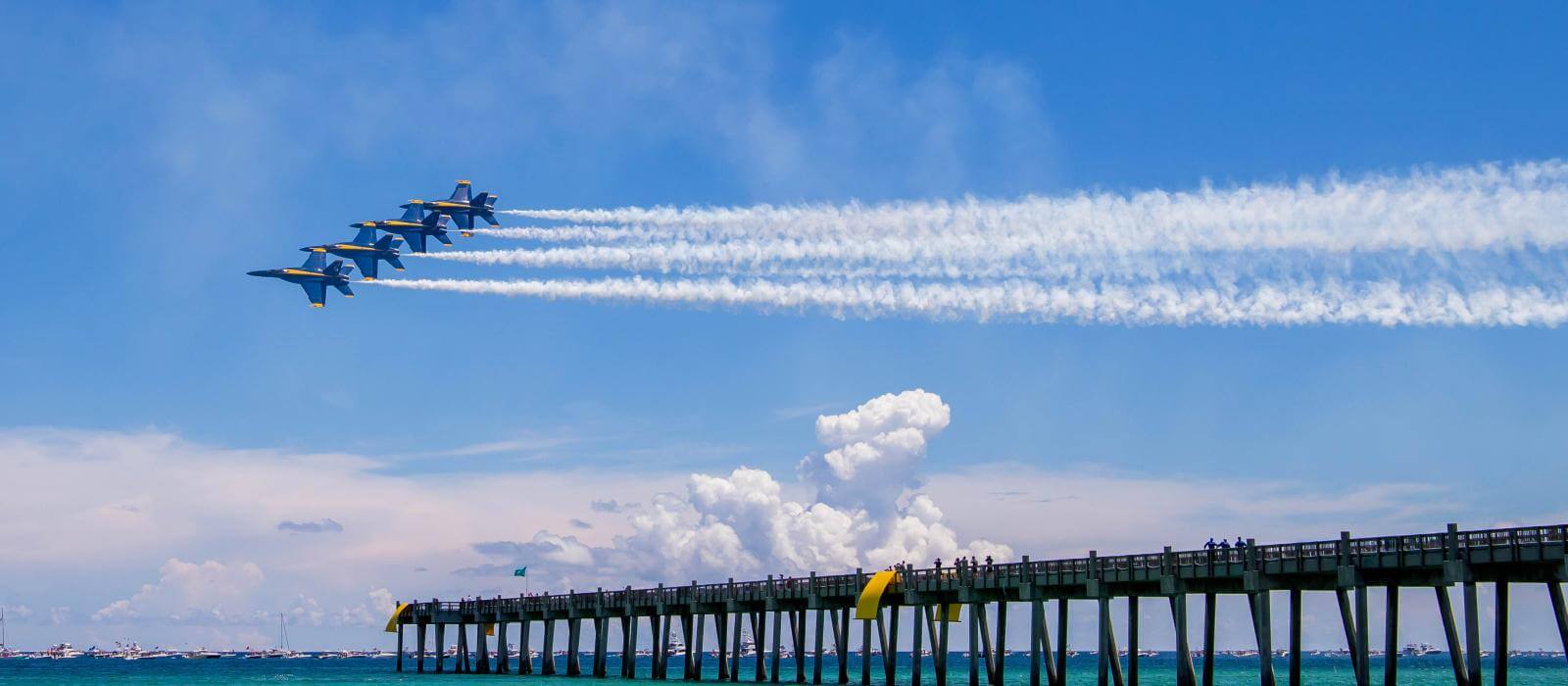 Several times a year the U.S. Navy Blue Angels squad perform over Pensacola Beach!