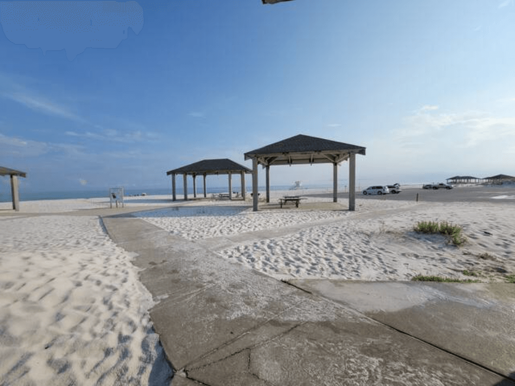 Opal Beach Pavillions! With showers and a great spot for lunch! Parking galore!