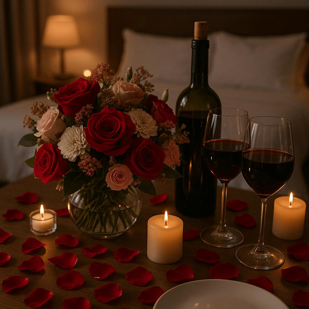 Celebrating something special? From anniversaries to honeymoons, we offer custom romantic setups with flowers, candles, wine, and more to set the perfect mood. Price- $50USD